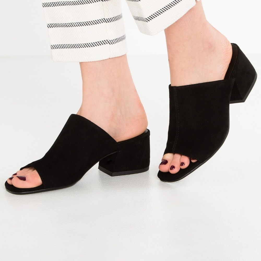 Vagabond Saide Mules Sandals Black Suede 39 8.5